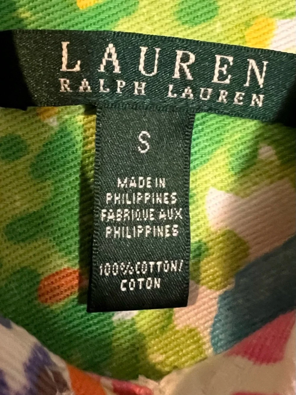 Ralph Lauren Multicolor Floral Jean Jacket - Green Yellow Pink Blue Orange - Picture 3 of 4